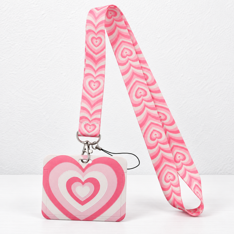 Heart Badge Holder - Patterned Frame and Matching Lanyard