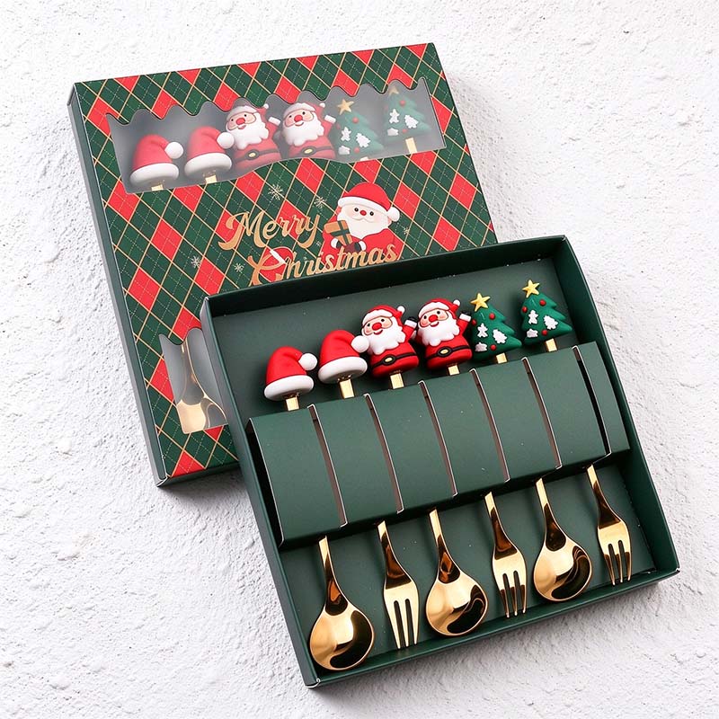 CouldNook Christmas Cutlery Set - Character Tops and Decorative Charm Designs