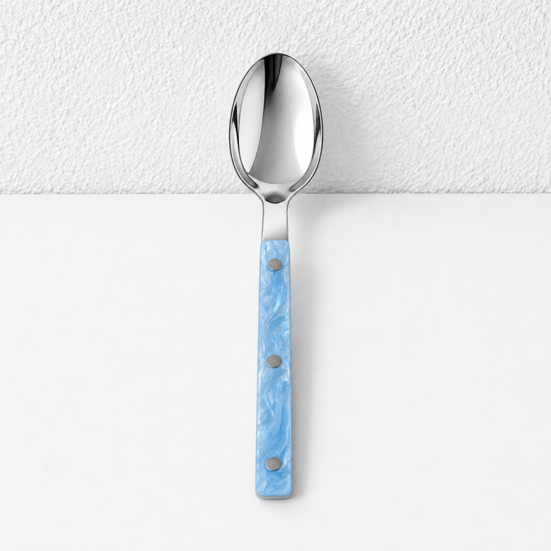 Riveted Flatware - Pearlescent Handles and Polished Steel Heads