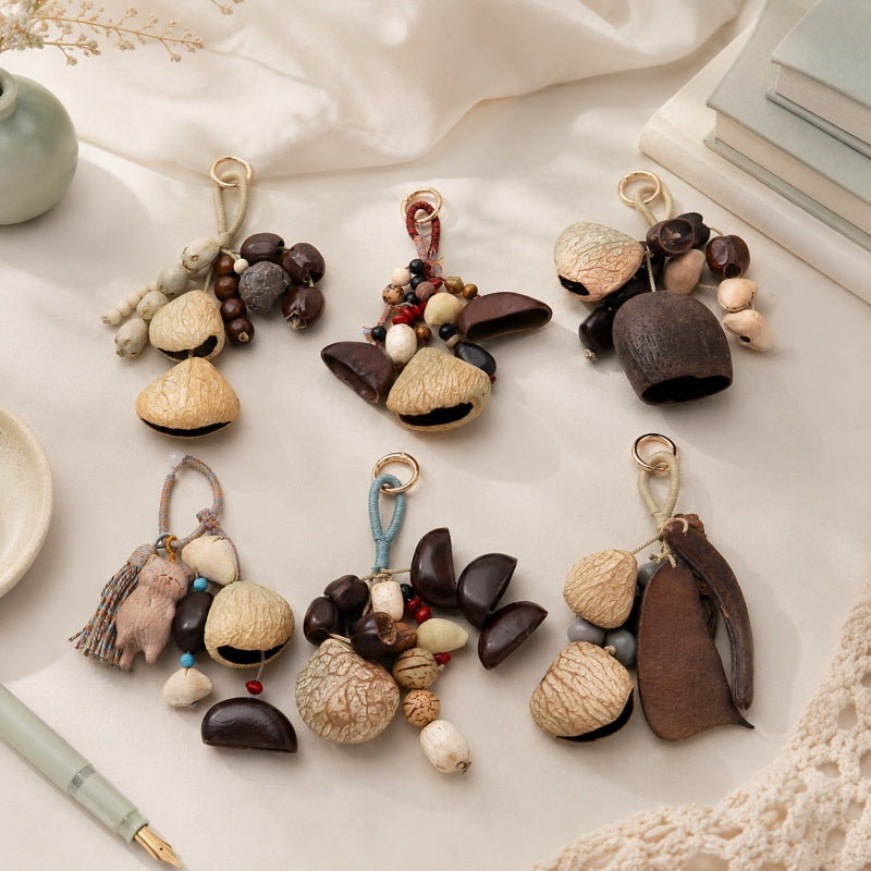 CouldNook Natural Seed Bag Charm - Forest Nut Pendant