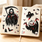 CouldNook Halloween Spooky Static Window Clings‑Reaper Skeleton Ghost Pumpkin Decor