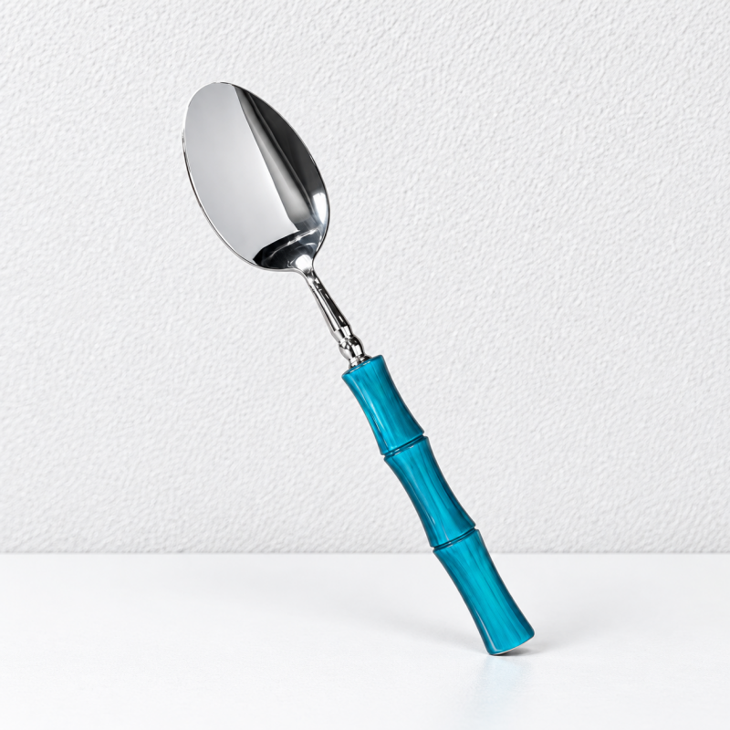 CouldNook Colored Bamboo Look Handle Flatware - Polished Dining Collection