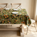 CouldNook  Linen Blend Jacquard Cloth Tablecloth - Warm Dining Accent