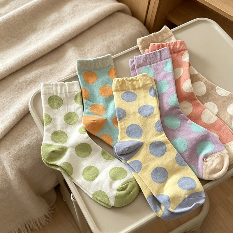 CouldNook Polka Dot Crew Socks - Bold Dot Pattern