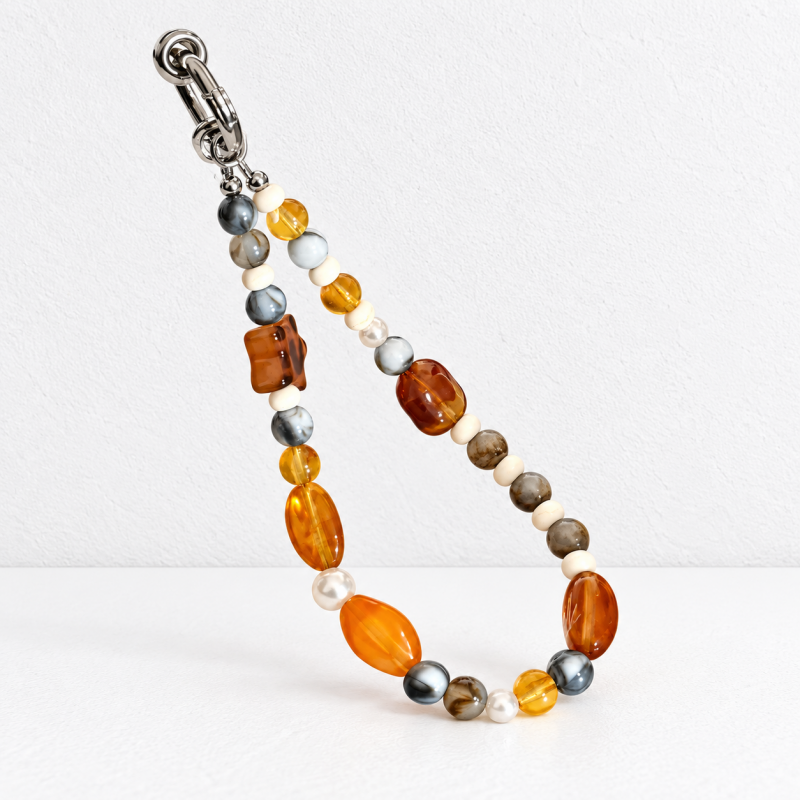 CouldNook Beaded Phone Strap - Warm Tones and Glossy Star Detail