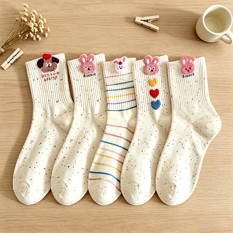 CouldNook Rabbit Pet Crew Socks - Playful Daily Accent