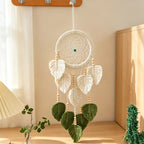 CouldNook Leaf Dreamcatcher - Botanical Green Woven Wall Hanging