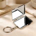 Folding Mirror Keychain in Classic Shapes and Decorative Finishes