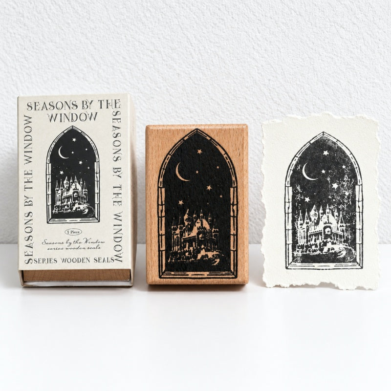 CouldNook Window Motif Stamp - Decorative Frames and Wood Mount