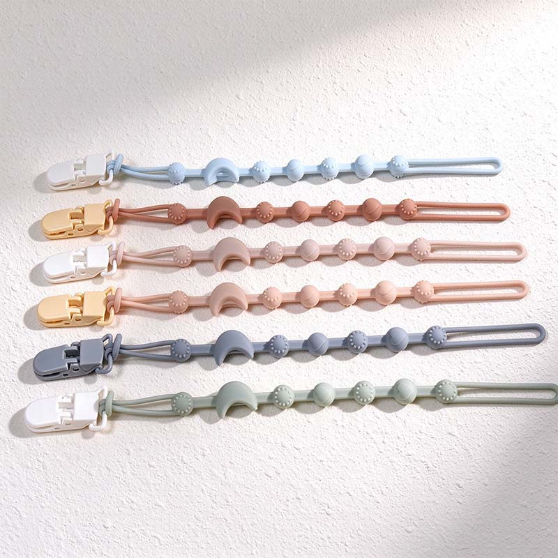 CouldNook Pacifier Clip - Textured Strand and Rainbow Accent Choices