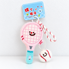 CouldNook Plush Sports Charm - Smiling Rackets and Coordinated Ball Details