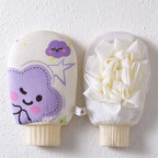 CouldNook Bath Mitt - Smiling Cloud Print and Mesh Reverse