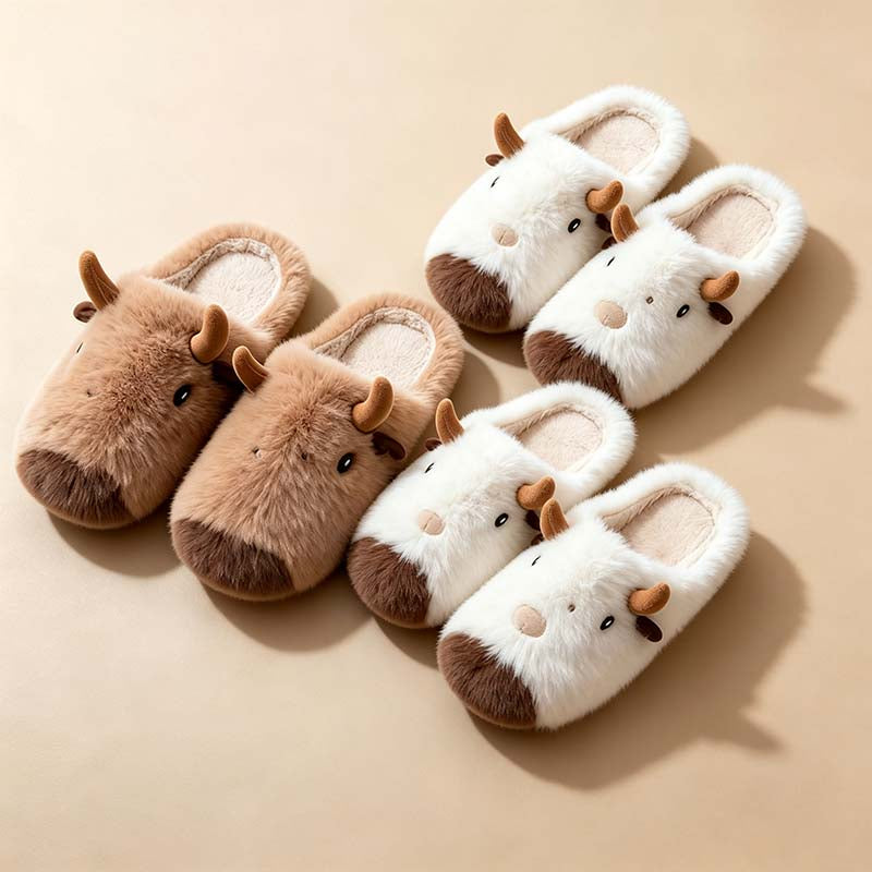 CouldNook Capybara Plush Slippers - Three Open-Back Colors Collection