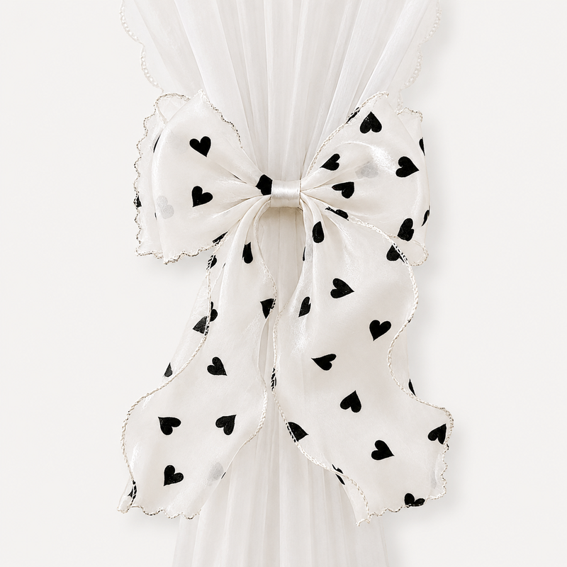 CouldNook Printed Pattern Bow Curtain Tieback 2PCS Set - Window Styling Accent