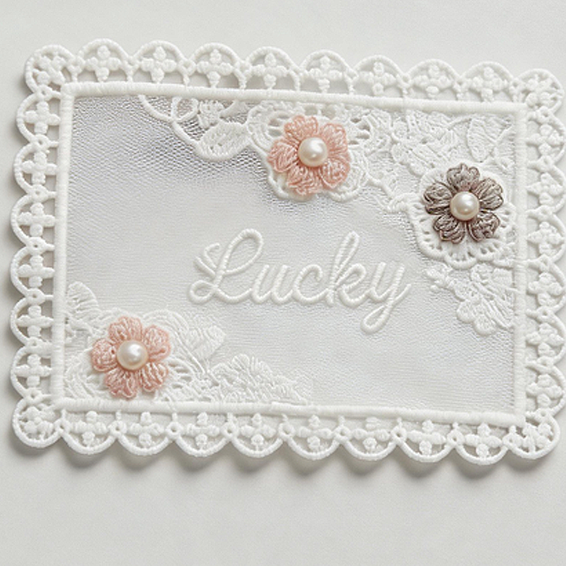 CouldNook Beaded Embroidery Table Mat - Dining Table Accent