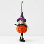 CouldNook Halloween Pumpkin-Body Doll Ornament - Sparkling Round Silhouette