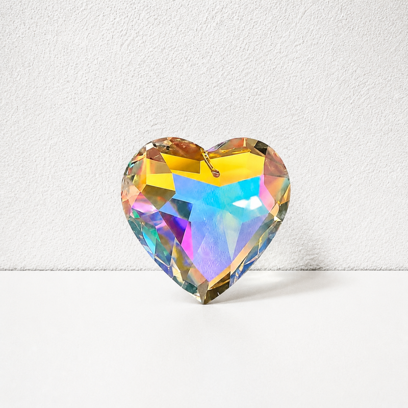 CouldNook Crystal Prism Suncatcher Ornament - Snowflake and Heart Shapes