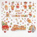 CouldNook Gingerbread Window Cling Set - Candy Motifs and Christmas Lettering