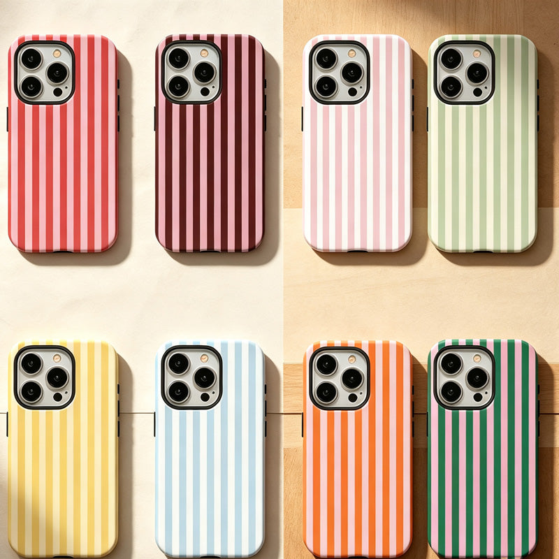 CouldNook  iPhone 17 Series 2-in-1 Candy Stripe Phone Case - Colorful Linear Cover