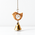CouldNook Wooden Bell Hanging - Open Motif Frame And Faceted Center Drop
