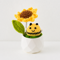 CouldNook Yarn Animal Planter Figure - Spring Mounted Sunflower