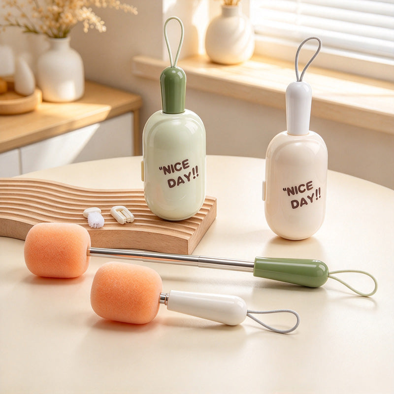 CouldNook Portable Cup Brush Set - Extendable Handle And Storage Case