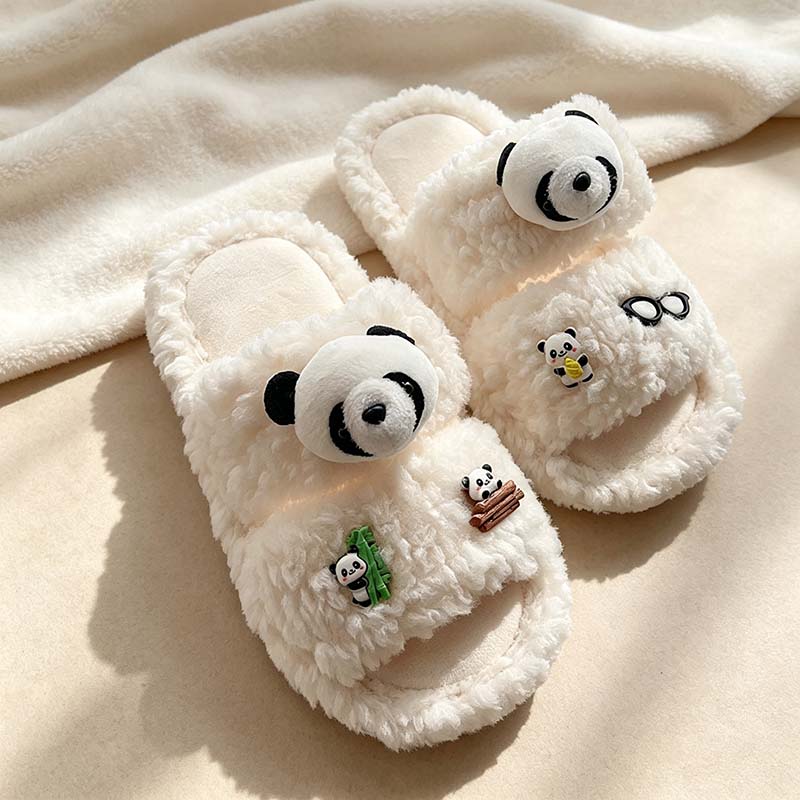 CouldNook Panda Plush Slippers - Four Soft Color Options