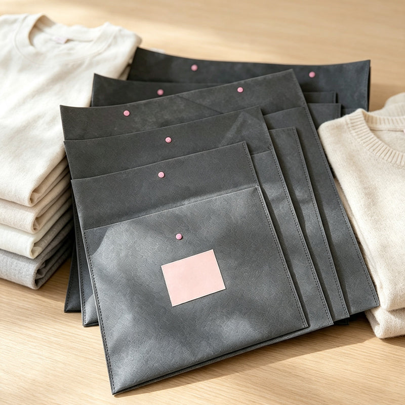 CloudNook Non‑Woven Envelope Pouch‑Snap Button Storage Bag