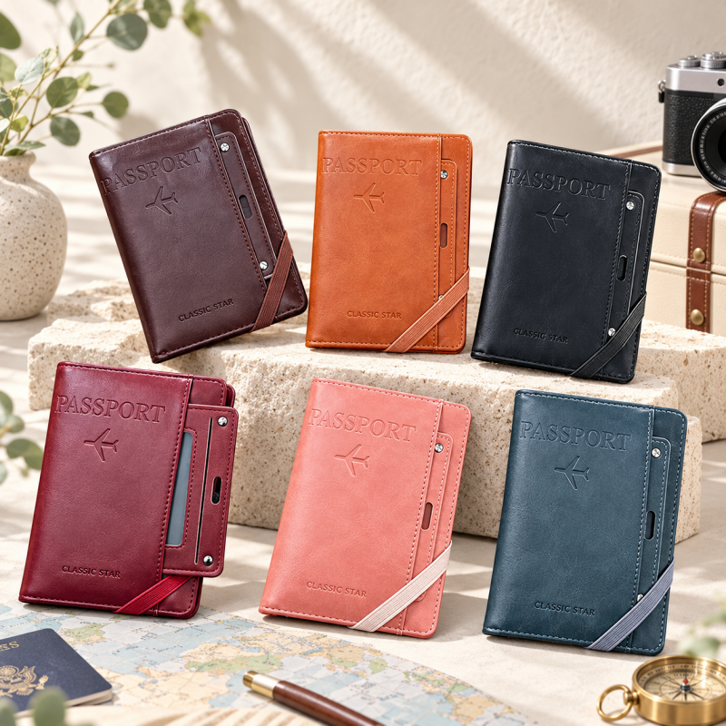 Passport Wallet - Embossed Cover and Interior Card Slots