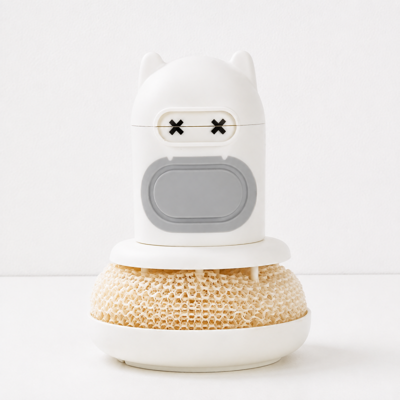 CouldNook Soap Dispensing Dish Brush - Cat Handle and Round Head