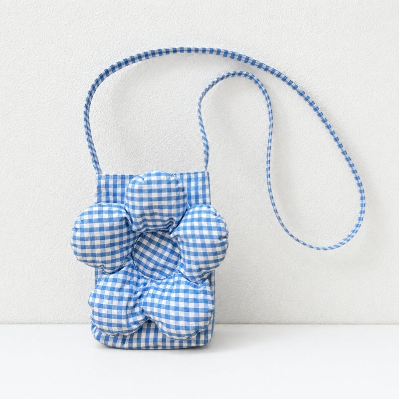 CouldNook Gingham Floral Quilted Crossbody Bag - Snap Closure