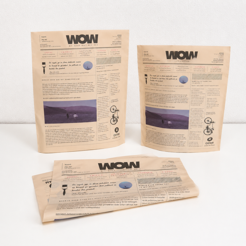 CouldNook Newspaper Print Handle Bag - Two Storage Sizes