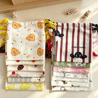 CloudNook Cartoon Print Drawstring Pouch‑Cotton Blend Small Storage Bag