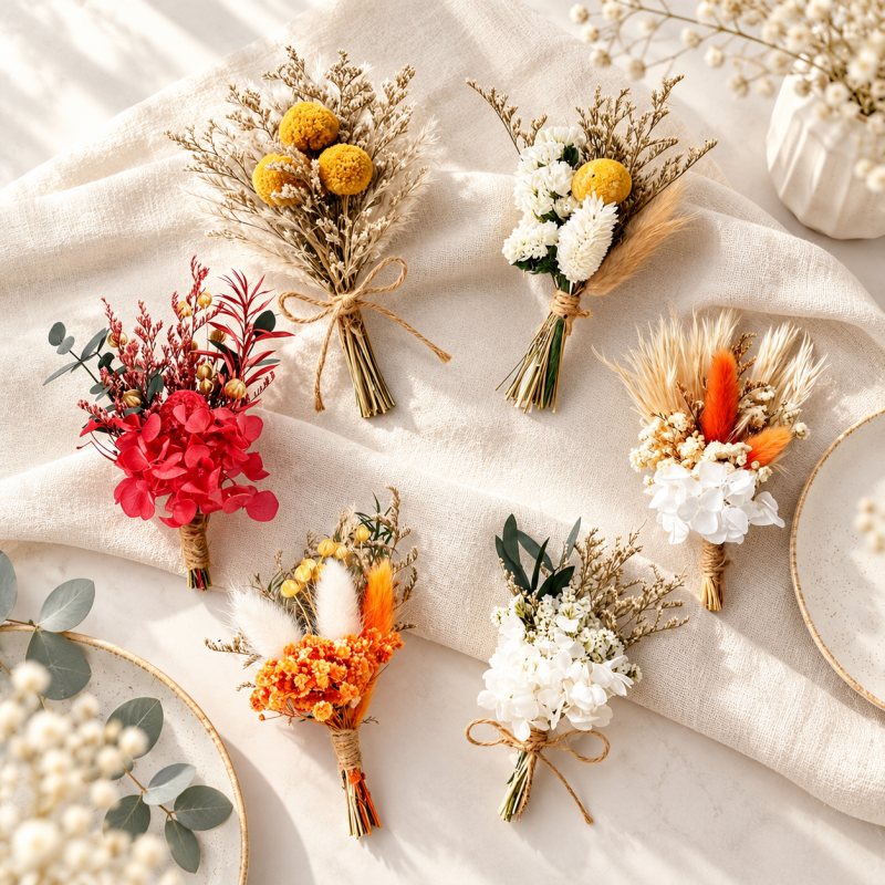CouldNook Mini Dried Flower Bouquet - Twine Bound Stems