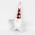 CouldNook Christmas Star Gnome Ornament - Sequins and Long Plaid Hat