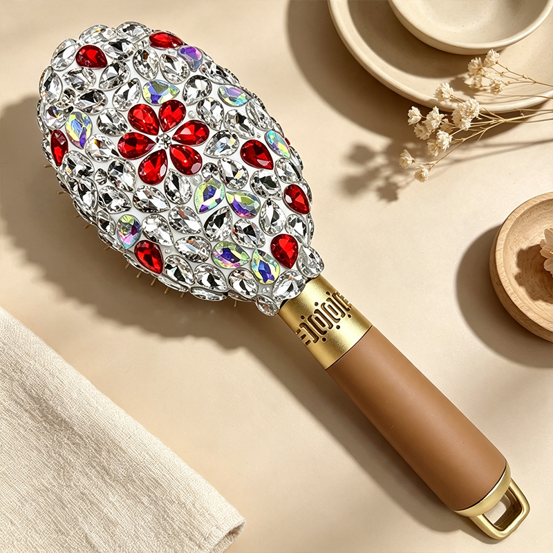 CouldNook Bling Rhinestone Hair Brush - Scalp Massage Paddle Comb