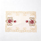 CouldNook Floral Embroidered Placemat - Scalloped Lace Border Collection
