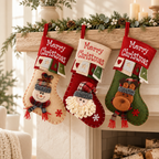 CouldNook Character Christmas Stocking - Raised Festive Face