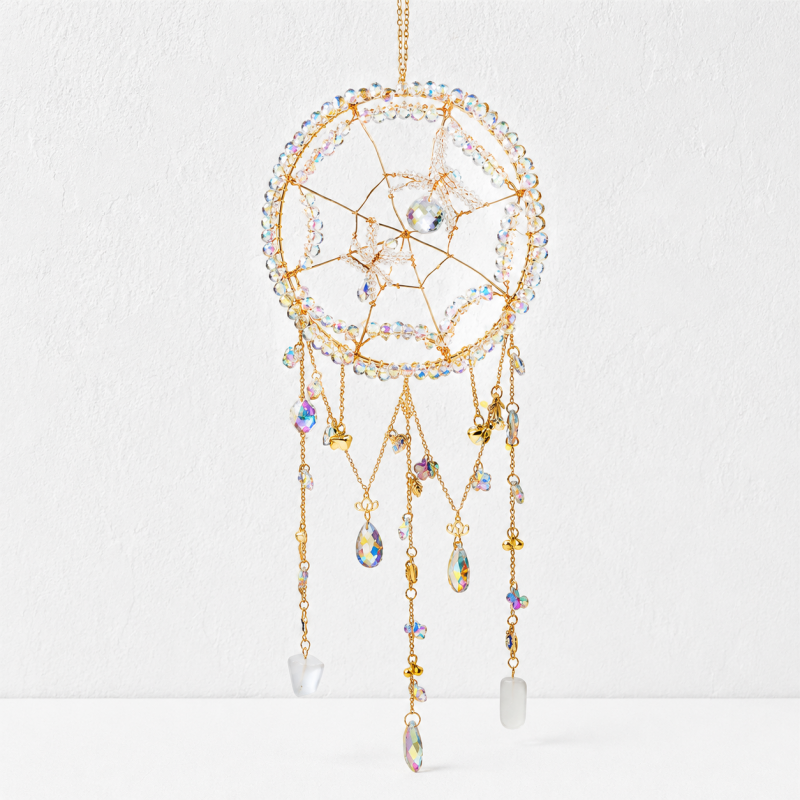 CouldNook Spiderweb Crystal Suncatcher Ornament - Beaded Hanging Strands