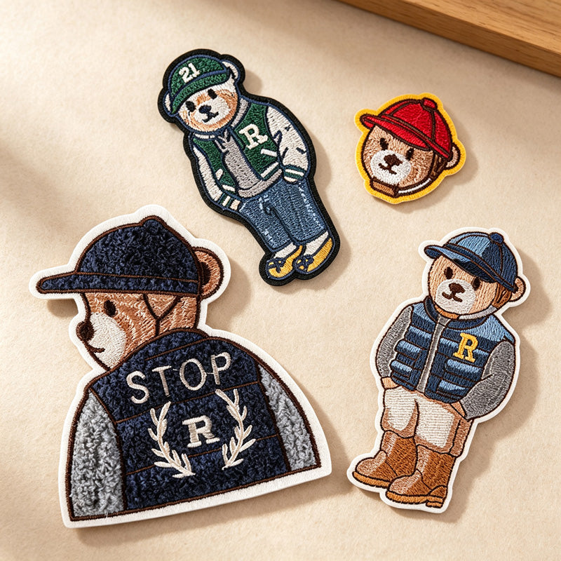 CouldNook Bear Embroidered Patch - Towel Stitch Character Designs