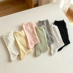 CloudNook Breathable Cotton Pointelle Solid Mid-Calf Crew Socks