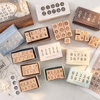 CouldNook Natural Beech Wood Stamp Set - Aesthetic Digital Imprint Series