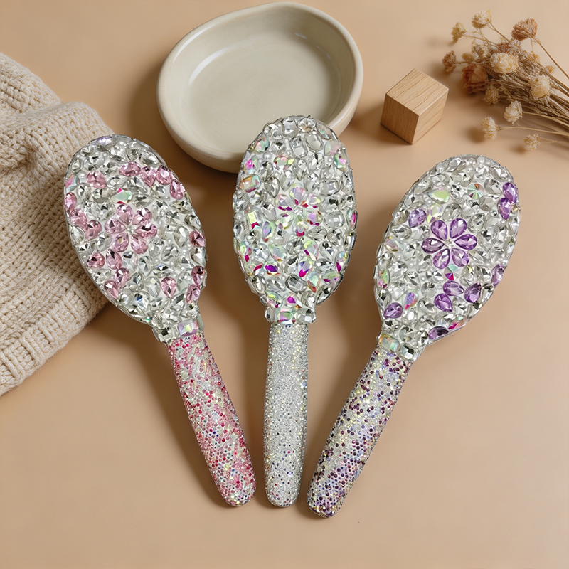 CloudNook Rhinestone Paddle Brush‑Air Cushion Hair Comb