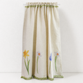 CouldNook Floral Cafe Curtain Panel - Embroidered Bloom Border