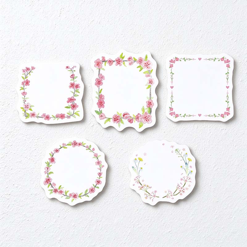 CouldNook Floral Memo Paper Pack - Shaped Borders And Embossed Texture