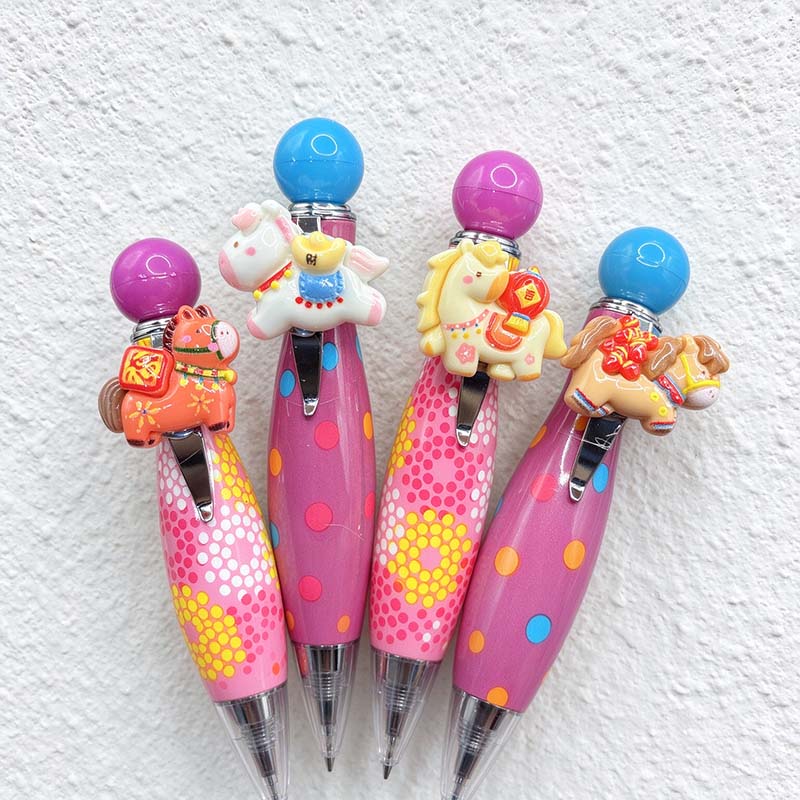 CouldNook Horse Ballpoint Pen - Dotted Barrel And Raised Pony Accent