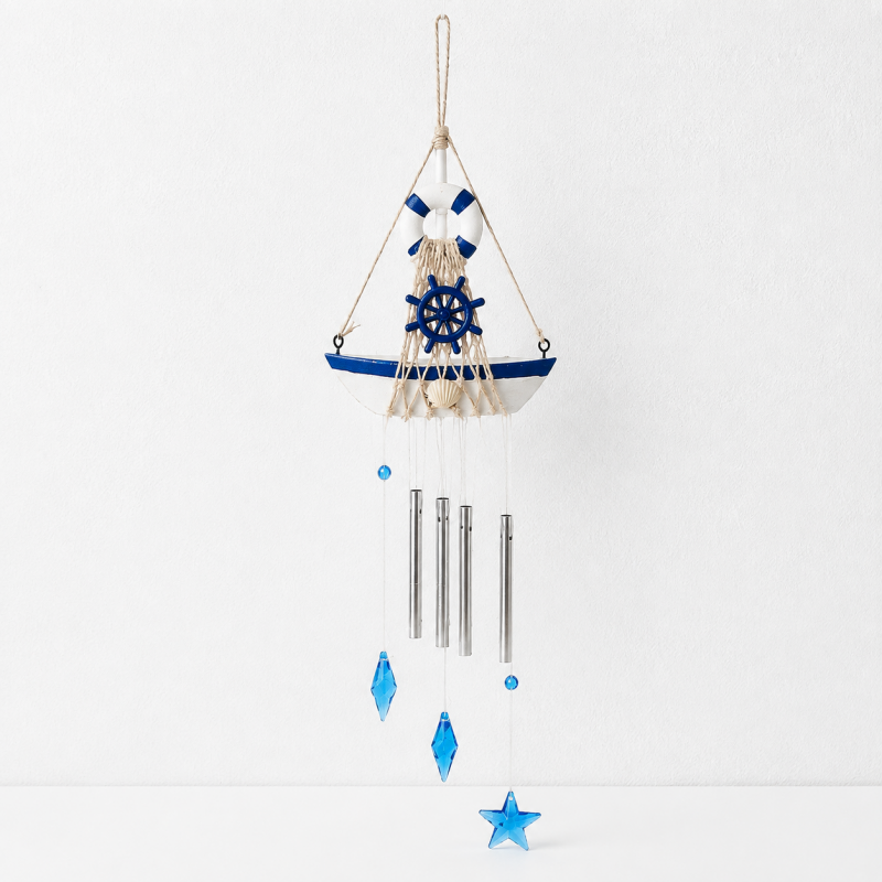 CouldNook Sailboat Wind Chime Ornament - Nautical Hanging Details