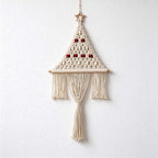 CouldNook Macrame Tree Wall Hanging - Beaded Triangle and Long Center Tassel