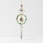 CouldNook Stone Ring Suncatcher Ornament - Geometric Crystal Drops