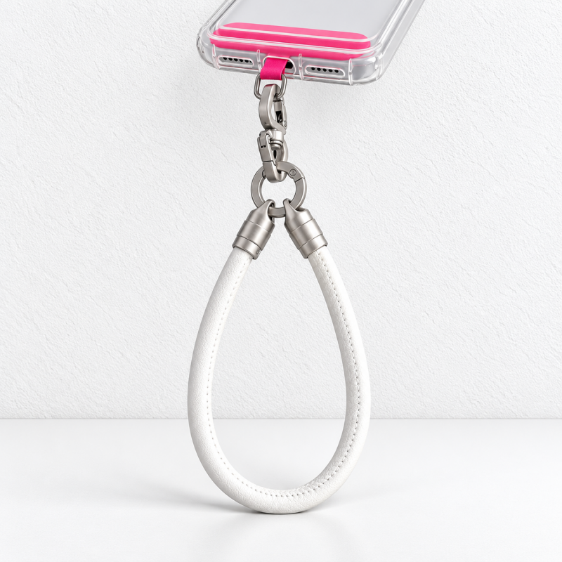CouldNook Wrist Strap - Rounded PU Loop and Metal Clip Attachment